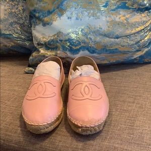 Soft Pink Leather Chanel Espadrilles